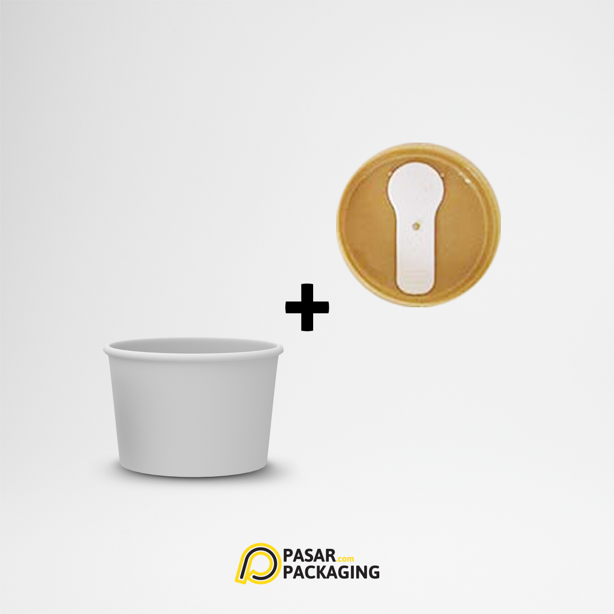 4oz Ice Cream Paper Cup + Lid Spoon - Pasar Packaging