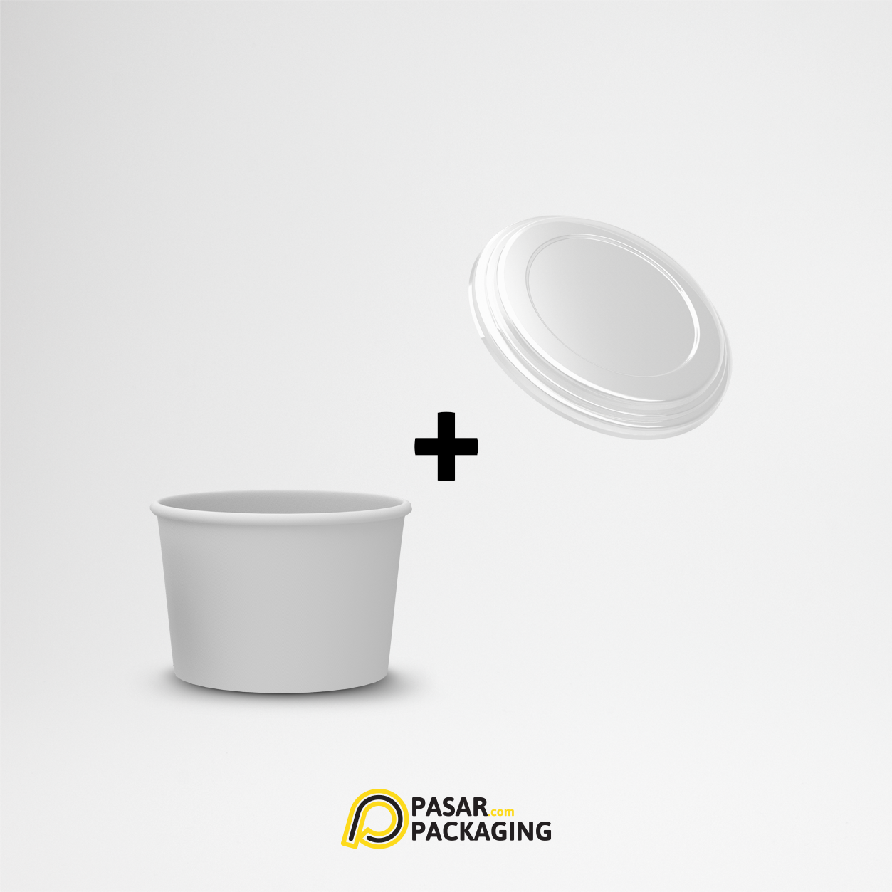 4oz Ice Cream Paper Cup + Lid - Pasar Packaging