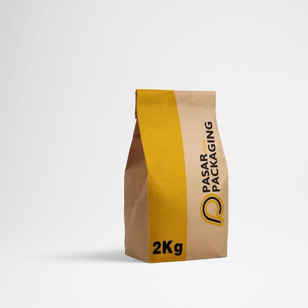25x8x34 Sack Bag Brown Kraft - Printed - Pasar Packaging